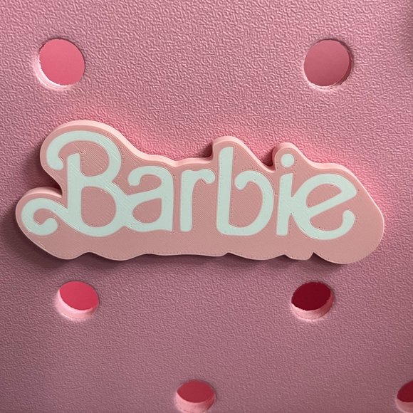 COPY - BARBIE Logo Bogg Bit-Barbie Logo Bogg Charm-New! - Picture 1 of 1